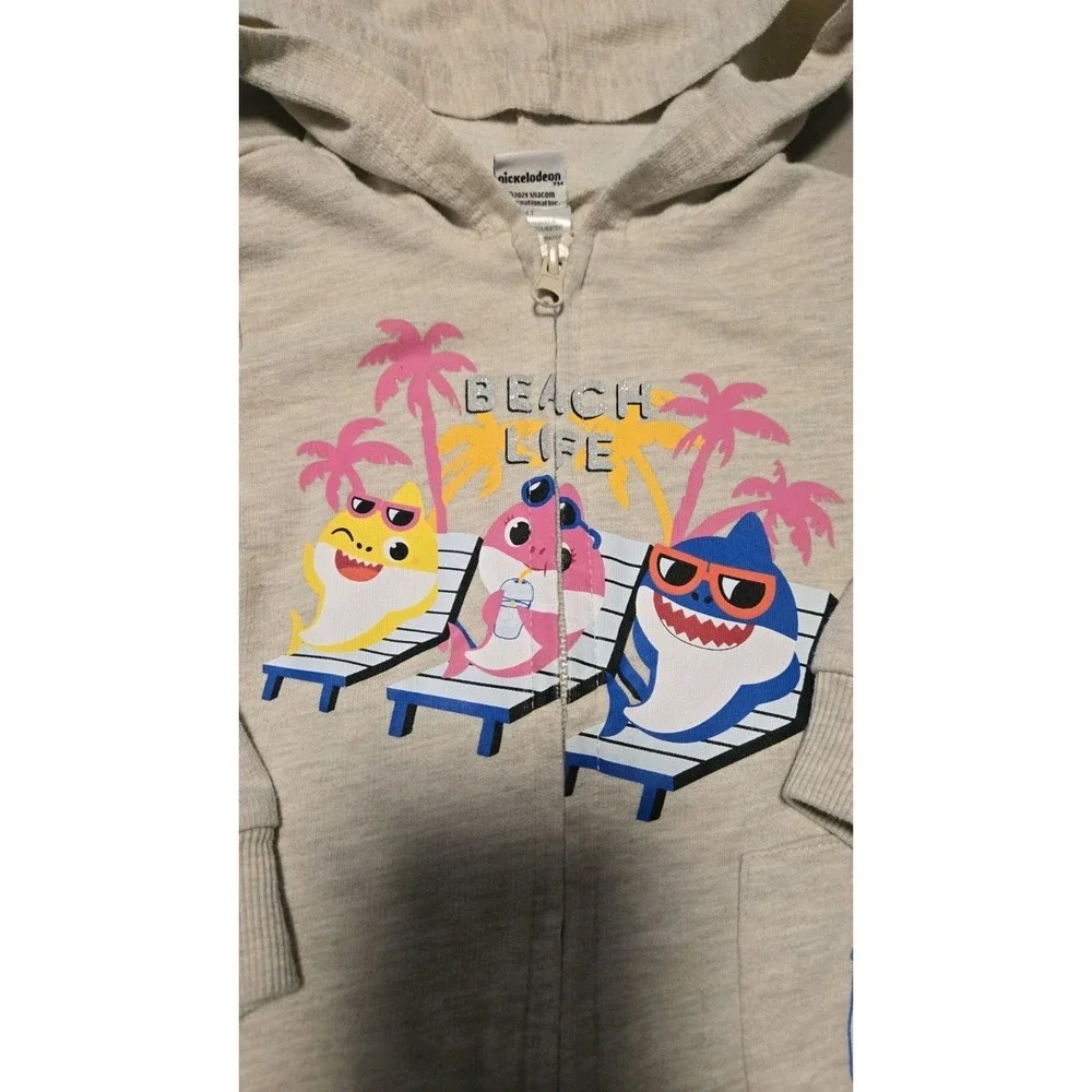 Nickelodeon Pinkfong Baby Shark Beach Life Hoodie Size 4T HTF